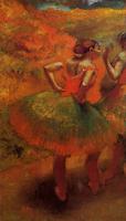Degas, Edgar - Two Dancers in Green Skirts, Landscape Scenery